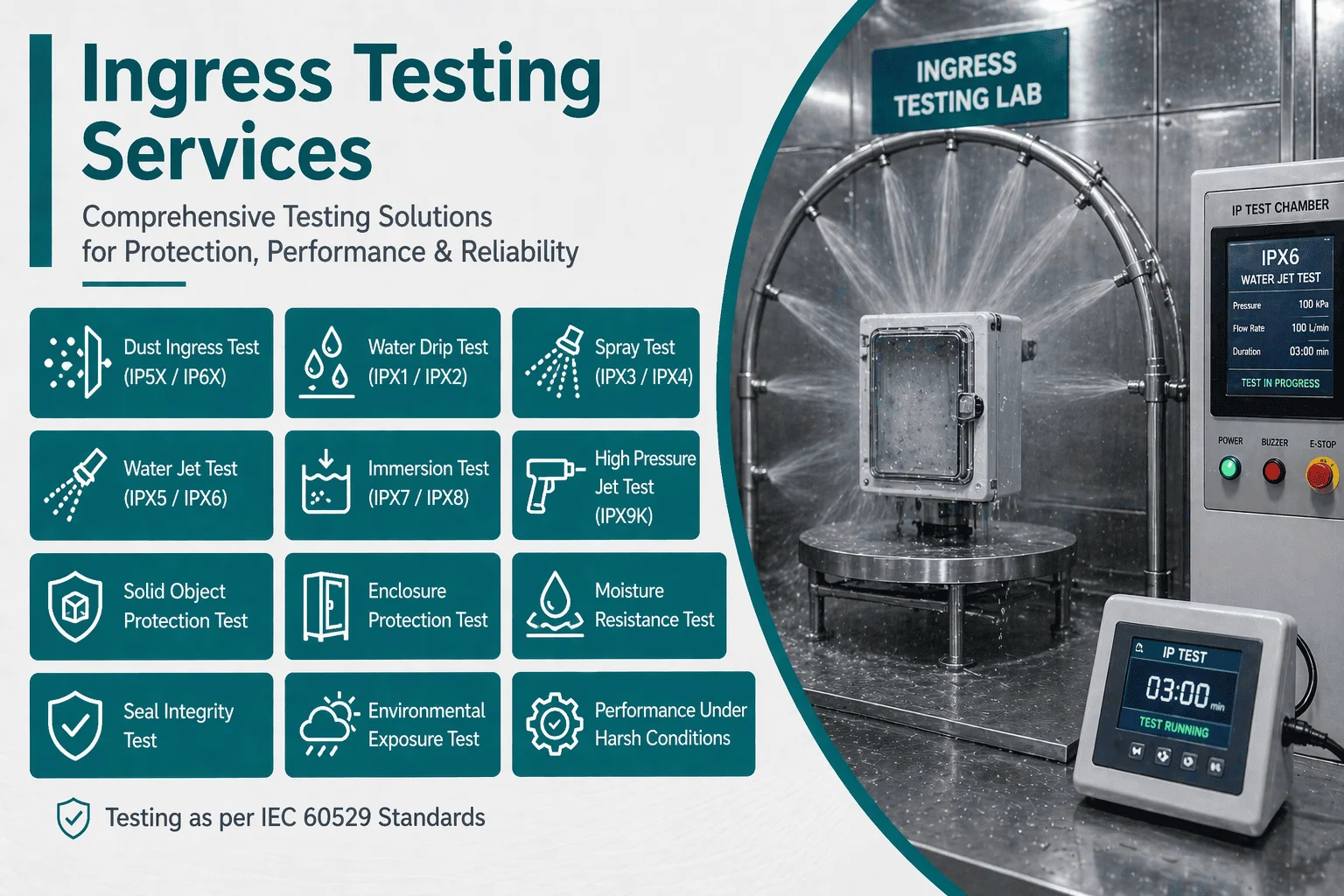 Ingress Protection (IP) Testing Services in Laboratory