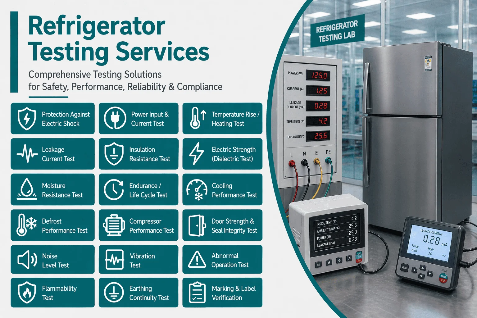 Refrigerator Testing Machine Refrigerator Testing Labs in India | Refrigerator Test Service